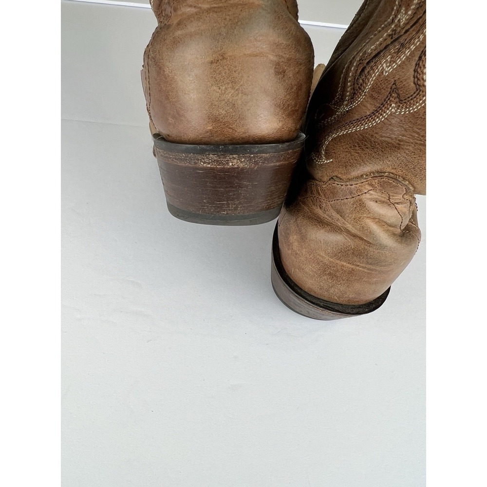 Vintage Nocona Cowboy Boots Women Size 7.5 B Brown Leather Snip Toe Style 5015 - Picture 14 of 16